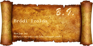 Bródi Izolda névjegykártya